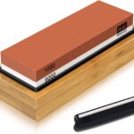 SHAN ZU Schleifstein Abziehstein Wetzstein für Professionell 2-in-1 Doppelseitiger Messerschärfer, Körnung 1000/6000 mit rutschfestem Silikonhalte für Küche Messer