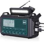 Kurbelradio DAB/DAB+/UKW, Baustellenradio Radio Batteriebetrieben, Tragbare Solar Notfallradio mit 5000mAh Wiederaufladbare Akku, LED Taschenlampe & Leselicht, IPX4, SOS-Alarm für Outdoor, Camping