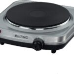 ELTAC Einzelkochplatte EK 18 - 1 Gussheizplatte, stufenlos regelbar, Überhitzungsschutz, 1500 Watt, Silbermetallic