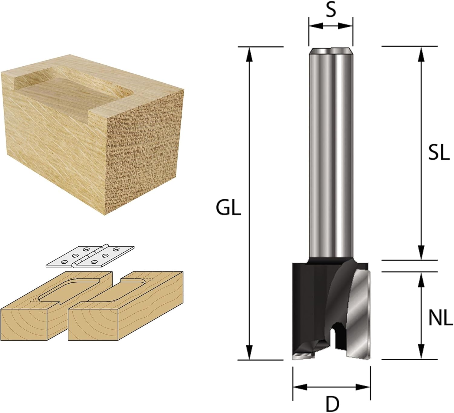 ENT 13442 Planfräser HW (HM), Schaft (S) 12 mm, Durchmesser (D) 30 mm, NL 12 mm, SL 40 mm, GL 52 mm – Bild 2