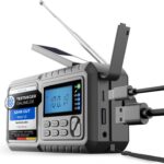 Kurbelradio | Notfallradio mit Kurbel & 5000 mAh Akku | Solar Radio mit Weltempfänger | Handkurbel Blackout Notfallausrüstung | Als Taschenlampe & Ladegerät, AM/FM/SW, mit USB, Grau