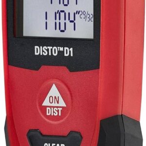 Leica DISTO D1 – einfacher Laser Entfernungsmesser mit Bluetooth (App-Nutzung) und einfacher Bedienung (Innenbereich mit 40 m Reichweite)