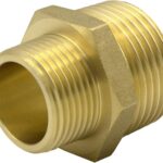 VARIOSAN Reduziernippel 13309, 1 1/4" x 1" AG/AG, Messing, Trinkwasser geeignet