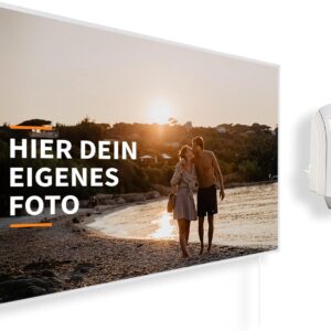 Könighaus Eigenes Bild & Foto Infrarot Heizung mit TÜV SÜD & 5 Jahren Garantie - Made in Germany (Lade DEIN eigenes Motiv hoch und mach dir ein Einzelstück) (800W-Weißer Rahmen) - inkl. Thermostat