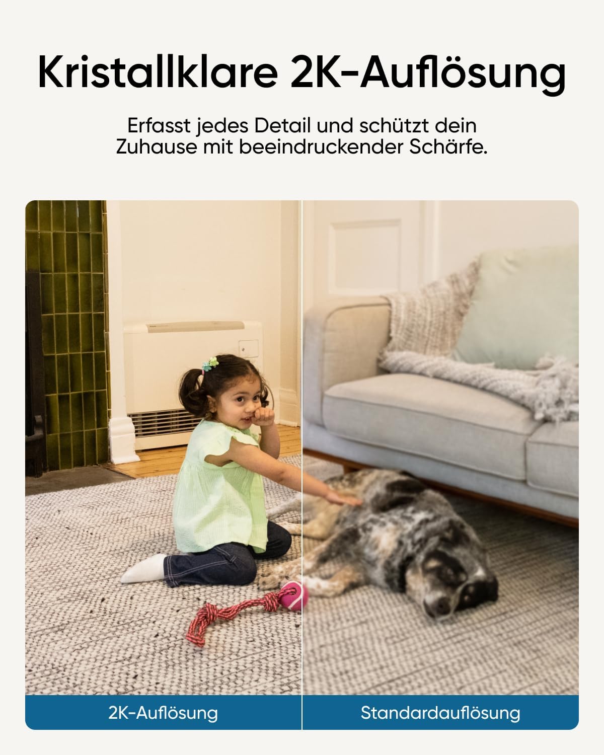 eufy Indoor Cam C220, 2K Überwachungskamera Innen, 360° Schwenk-/Neigefunktion, Indoor-Kamera mit WLAN, KI für Menschen/Bewegungen, Ideal als Babyphone/Haustierkamera/Sicherheit Zuhause – Bild 2