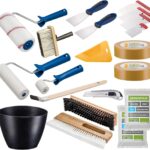 Colorus Profi Tapezier Set 17-teilig | Tapezierwerkzeug Set für Vliestapete Renovierungsset | Cuttermesser Andrückroller Tapezierbürste Deckenbürste Kleisterwalze | Malerwerkzeug Malerbedarf