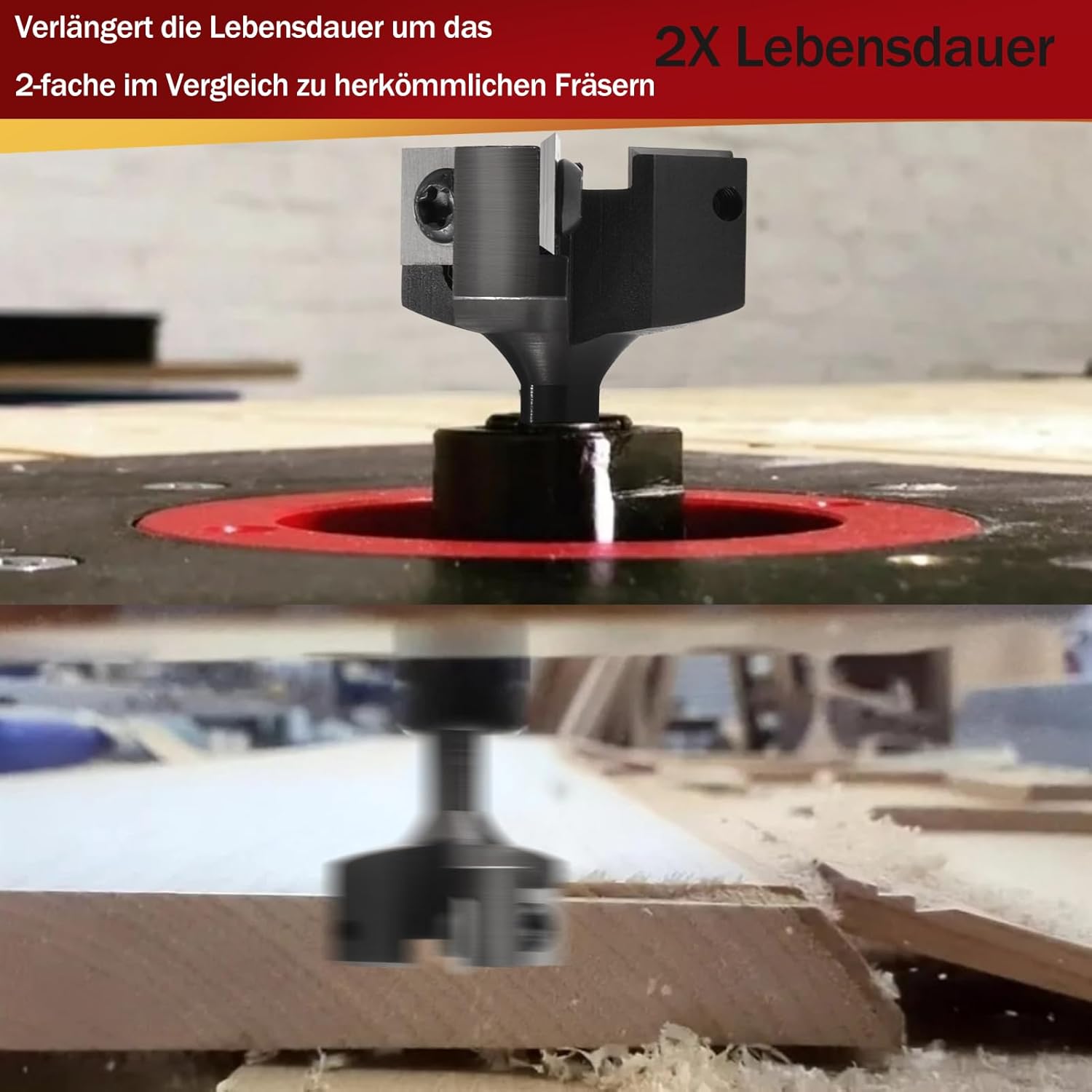 Planfräser 8mm Schaft 3 Flöten mit Austauschbaren Hartmetallmessern(12x12x1.5mm, 35°) für Holz Durchmesser 39mm, CNC Plattenfräser Reinigung Fräser für Oberfräse/CNC Maschinen(D=39 S=8) – Bild 4
