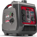 Briggs & Stratton 030800 Benzin Inverter Stromerzeuger Generator der PowerSmart Serie P2400 mit 2400 Watt/1800 Watt sauberem Strom, ultraleise und leichtgewichtigise, W, 230 V, Grau / Rot