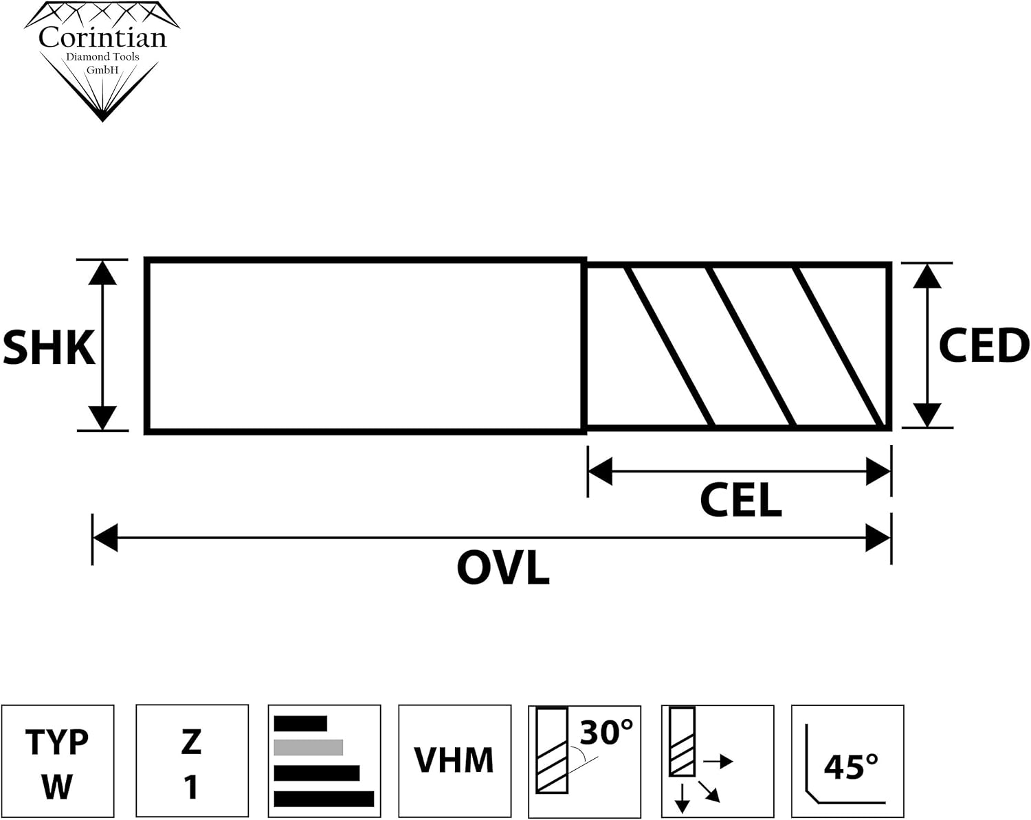 VHM Einzahnfräser Spiralfräser Holzfräser Einschneidig - Ø 5mm, für Holz und Kunststoff – Bild 4