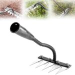 Garten Rechen, 2026 Garden Harke Unkrauthacke, zum Lockern von Boden und Nivellieren von Rasen,Laubbesen,Rasenrechen, Heurechen für Rasen und Blätter (5 Dents)