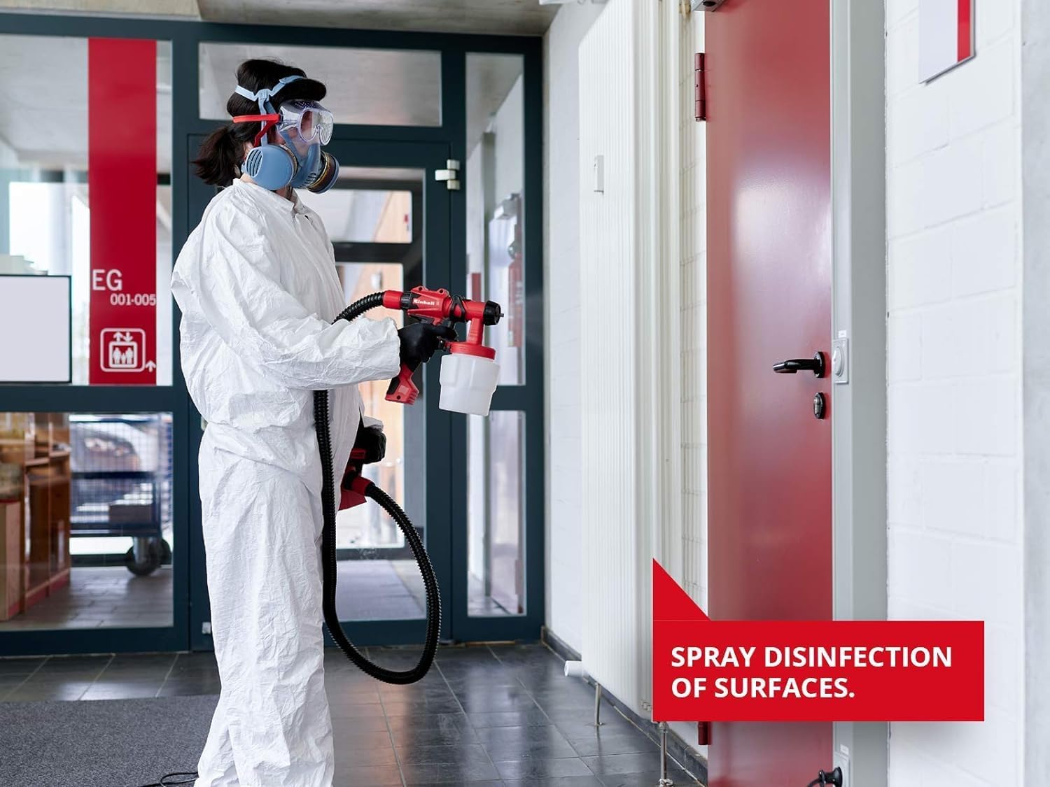 Einhell elektrisches Farbsprühsystem TC-SY 500 P (500 W, für kleine und mittelgroße Arbeitsflächen für Lacke und Lasuren, Farbmengenregulierung) – Bild 4