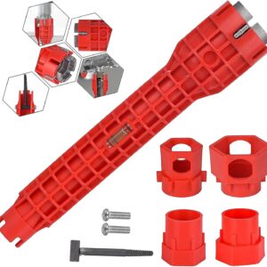 Waschbecken Installer Werkzeug, Spülenschlüssel, Armaturenschlüssel, Multifunktion Rohrschlüssel, Geeignet für Toilette, Bad, Küche Multifunktions Spüle Wasserhahn Installer Tools