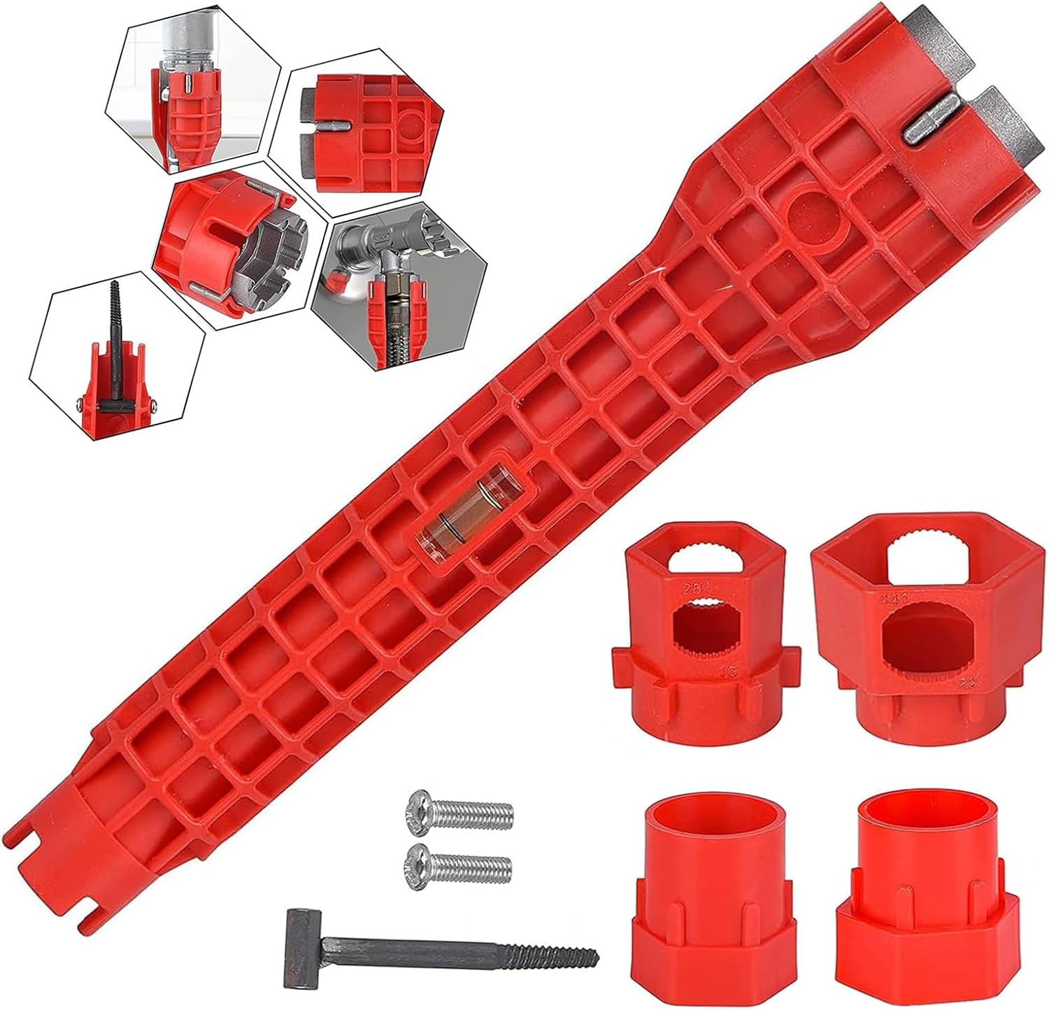 Waschbecken Installer Werkzeug, Spülenschlüssel, Armaturenschlüssel, Multifunktion Rohrschlüssel, Geeignet für Toilette, Bad, Küche Multifunktions Spüle Wasserhahn Installer Tools