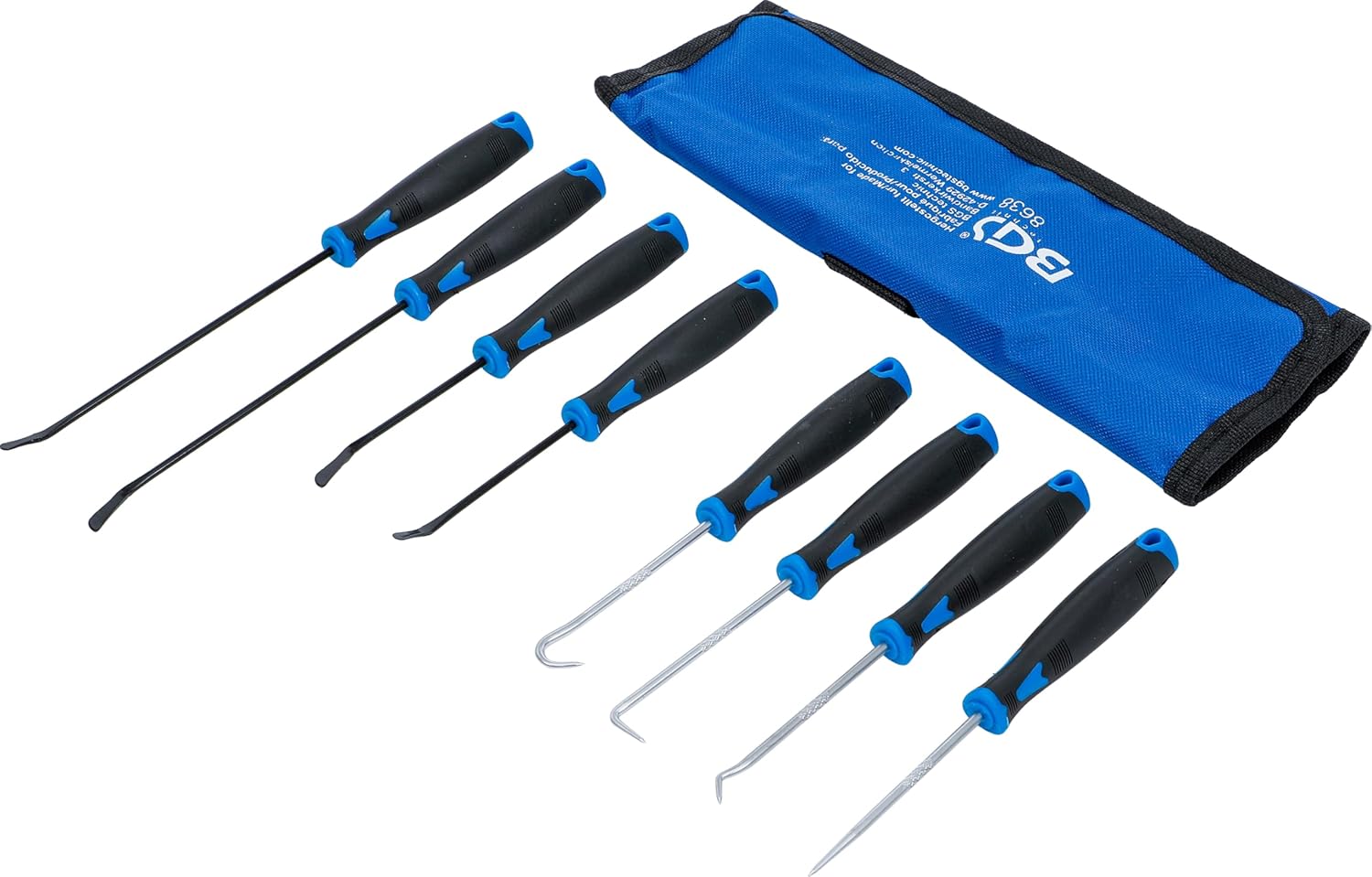 BGS 8638 | Haken-Satz mit geraden und abgerundeten Spitzen | 8-TLG. – Bild 2