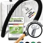 DIE ORIGINAL Heizkörperbürste lang 115cm [NOTE 1,2]I Heizungsbürste für Heizkörperreinigung I Flexible Heizungsreinigungsbürste I Heizungsreiniger I Heizung Reinigungsbürste inkl. Entlüftungsschlüssel