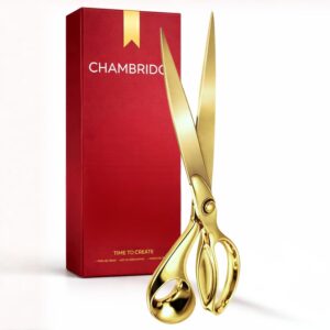 11 Zoll Goldene Schere für Geschäftseröffnung – Scharfe Edelstahl-Schere in Gold mit goldenen Klingen, 28 cm Allzweckschere Heavy Duty für Events, Einweihungen und Zeremonien