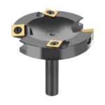 SpeTool Planfräser 12mm Schaft 75mm Schnittdurchmesser Flächenfräser mit ATS Beschichtung Hobelfräser für Holz Planfräser für Oberfräse mit Wendeplatten 2+2 Flöten Abflachfräser Oberflächenbit