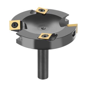 SpeTool Planfräser 12mm Schaft 75mm Schnittdurchmesser Flächenfräser mit ATS Beschichtung Hobelfräser für Holz Planfräser für Oberfräse mit Wendeplatten 2+2 Flöten Abflachfräser Oberflächenbit