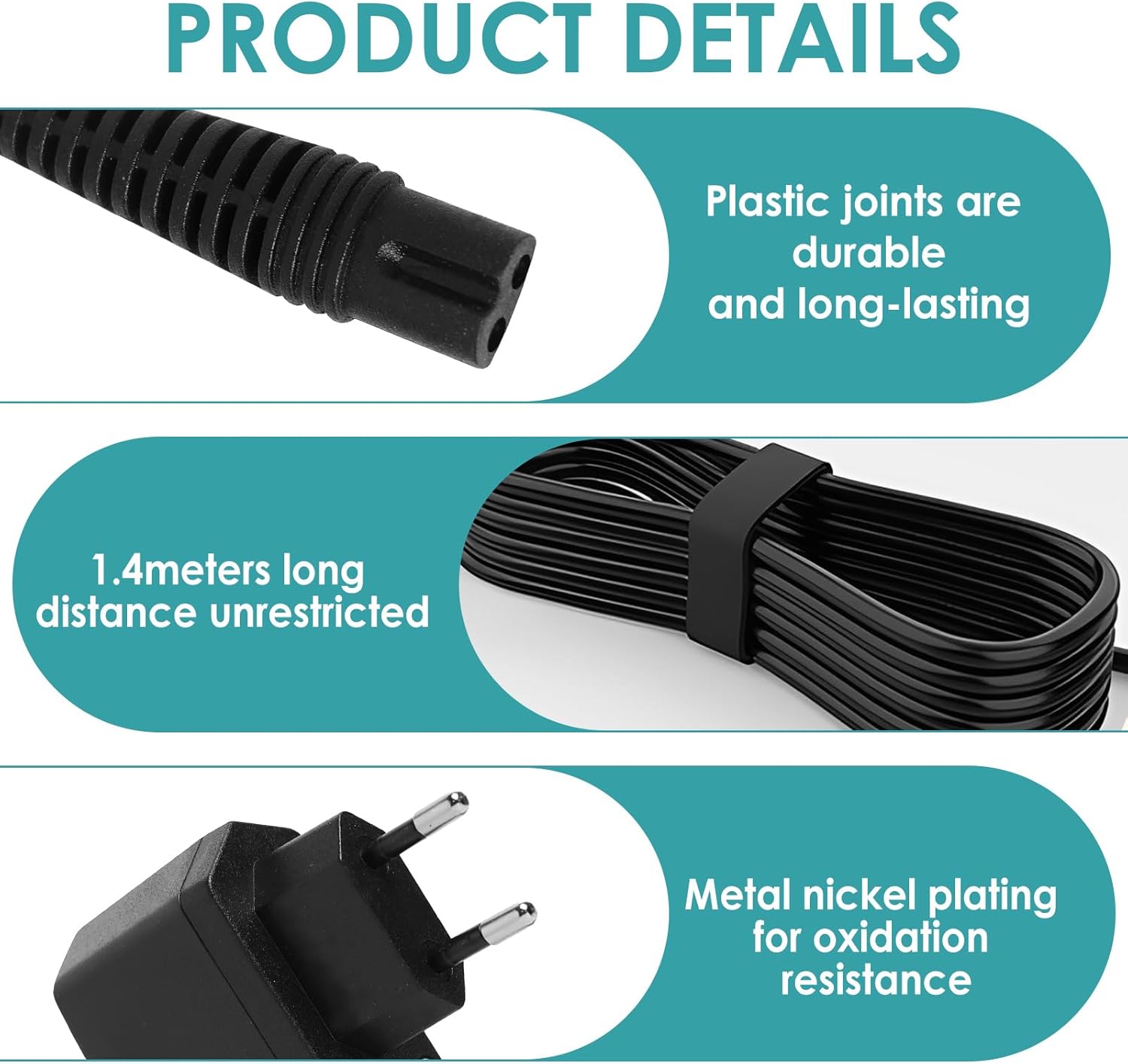Ersatz-Ladegerät DC 5,5 V, kompatibel mit Kärcher Fensterreiniger KV4, WV1, WV2, WV45, WV5, WV52, WV55 und mehr, Sicherheit und Langlebigkeit – Bild 4