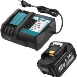 DC18RF Ladegerät-Set mit 18V 5.0Ah Akku für Makita BL1860B BL1860 BL1850 BL1840 mit LED-Ladeanzeige