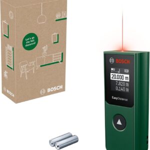 Bosch Laser-Entfernungsmesser EasyDistance 20 (einfache und präzise Messung bis 20 m, Hosentaschenformat, EIN-Tasten-Steuerung, in E-Commerce-Karton)