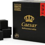 Caesar Premium Shisha Kohle - 28mm XL Naturkohle aus 100% Kokosnuss - Extra Lange Brenndauer, minimale Asche & geruchlos (1 kg)