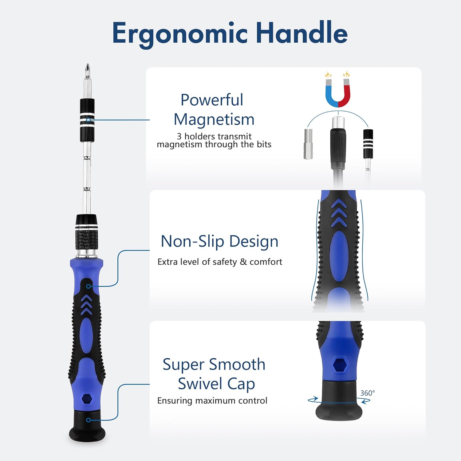 XOOL 62 in 1 Feinmechaniker Schraubendreher Set, Magnetischer Mini Feinmechaniker Werkzeug Set, Reparatur Werkzeug Set für Computer, iphone, ipad, Laptop, PS4, PS5, Xbox, Handy, Macbook usw. – Bild 4