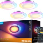 Govee Smart Einbaustrahler LED, RGBWW LED Spot 230V, 900LM, 11.5W Deckenspots Kompatibel mit Matter und Alexa, 2700K-6500K Dimmbare, 99mm Spots Deckenleuchte für Küche Wohnzimmer, 4 Stück