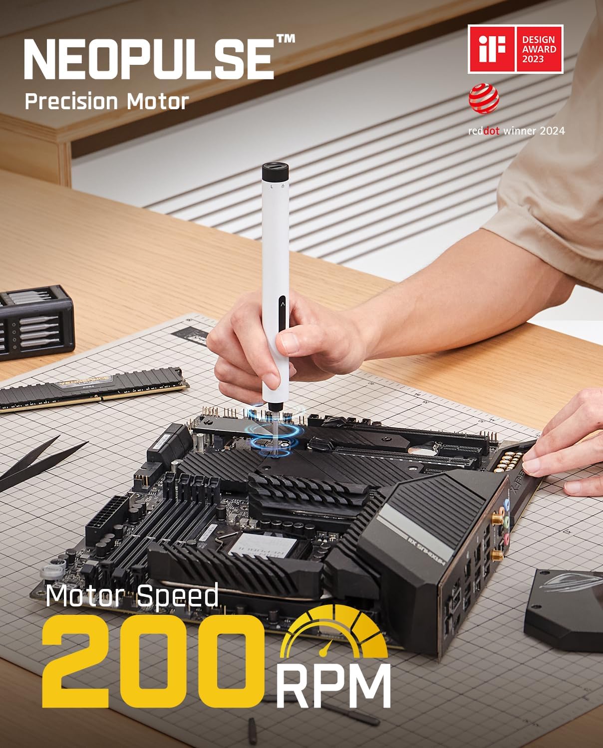 Fanttik E1 MAX Mini Elektro Schraubendreher Set, 50 in 1 Magnetische Präzisions- Kit, 2 Gänge Drehmoment, 5/32 Zoll Sechskant, Geeignet Reparatur für iPhone,Laptop, Brillen, Uhren - Weiß – Bild 4