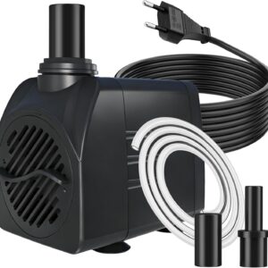 SongLong Ultra-Leise Springbrunnenpumpe 10W 600L/H 3m Kabel, Teichwasserpumpe mit Niedrigwasser-Abschaltung & Überhitzungsschutz, für Gart brunnen, Teich, Hydroponik-Anlagen