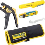 JOKARI® Abisolier-Set 3-teilig inkl. Rolltasche | Abisolierzange Super 4 Pro + Jokari Entmanteler XL + Kabelmesser System 4-70