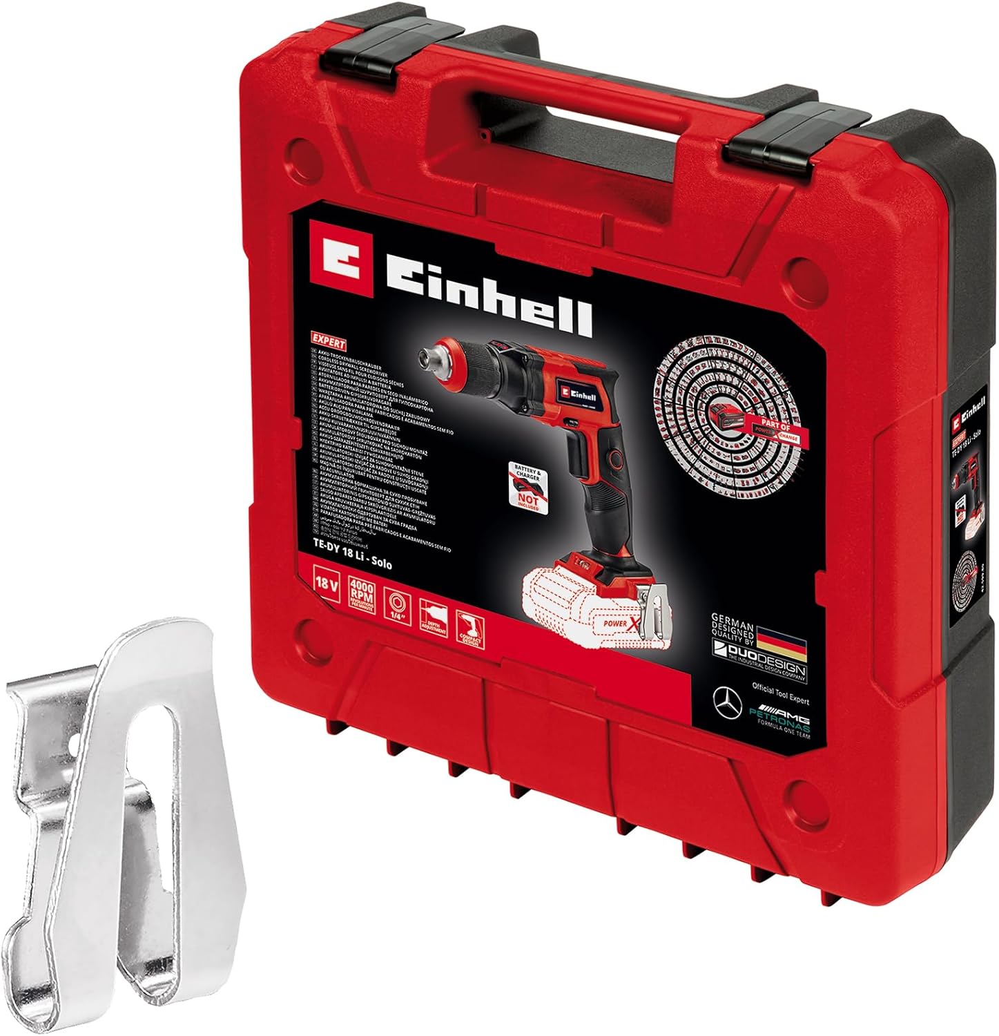 Einhell Akku-Trockenbauschrauber TE-DY 18 Li-Solo Power X-Change (Lithium-Ionen, 18 V, 4000 min-1, Tiefenanschlag, Dauerbetrieb, ohne Akku und Ladegerät, inkl. Koffer) – Bild 4