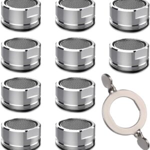 Wasserhahn Sieb M24 - COOLUCK 10 Stück Wasserhahn Strahlregler Aufsatz Außengewinde, Mischdüse Einsatz mit Edelstahlfilter und Verchromten Mischdüsenschlüssel, für Wasserhähne