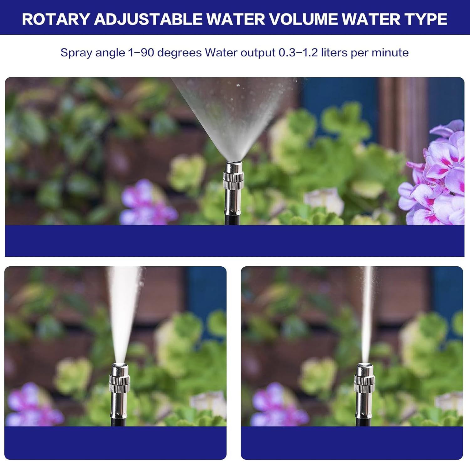 Tropfbewässerungssystem, Bewässerungssystem, Garten bewässerung 15M Gartenbewässerungssysteme 15 Directional Brass Spray Nozzles für Gewächshaus oder Außen-Vernebelungssysteme – Bild 3