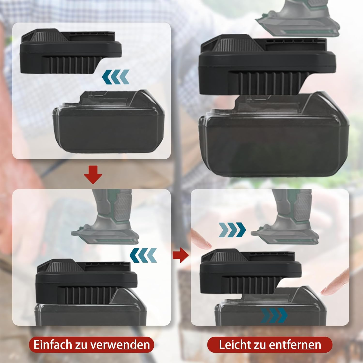 MT20PAR Akkuadapter für Makita auf Parkside, Konverter für Makita 18V Lithium-Akku auf für Parkside 20V XTeam Elektrowerkzeuge PAP20A1 B1 B3(Keine Batterie) – Bild 5