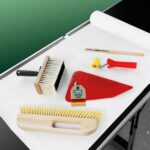 mako PROFI Tapezierset – Präzises Tapezierwerkzeug mit Kleisterbürste, Tapetenspachtel, Tapetenstreicher, Nahtroller und Rührholz (5-teilig)