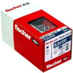 fischer PowerFast II CTP 6,0 x 100, Spanplattenschraube (100 Stk.) mit Teilgewinde, Senkkopfschraube mit Innenstern, Schraube für Holzverarbeitung, reduziert Einschraubwiderstand & Einschraubzeit