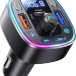 LENCENT FM Transmitter Auto Bluetooth 5.4, 54 W Auto Bluetooth Adapter, Dual USB-Anschlüsse Schnellladung (PD 36W & QC3.0), Musik Adapter, Freisprecheinrichtungen, Dual Mikrofone & USB-Stick