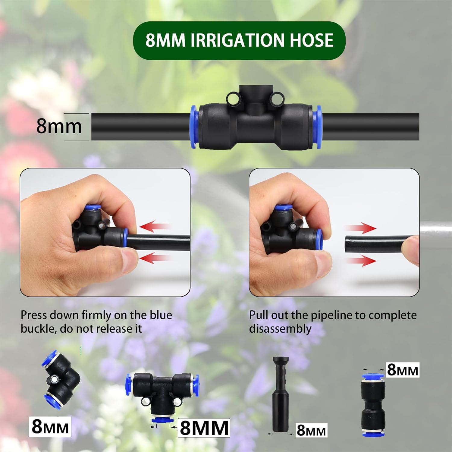 Bewässerungssystem Garten 20M, 360 ° Automatische Bewässerung Schlauch mit 20 verstellbaren Sprühdüsen, Outdoor Nebelkühlsystem für Garten, Gewächshaus, Rasenflächen, Pflanzenbewässerung – Bild 4