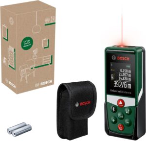 Bosch Laserentfernungsmesser UniversalDistance 40C (Distanz bis 40m präzise messen, Bluetooth-Konnektivität, Messfunktionen, im E-Commerce Karton)