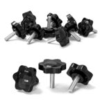 10 Stück Sterngriffschraube, Schrauben mit Griff M6x20mm, Rändelschraube, Sternkopfschraube, Sterngriffmutter, Klemmknopf für Werkzeugmaschine, Maschine(Schwarz)