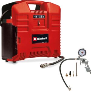 Einhell Akku-Koffer-Kompressor TE-AC 36/8 Li OF Set-Solo Power X-Change (36 V, max. 8 bar, ölfrei, Ansaugleistung 130 l/min, inkl. 3-tlg. Adapter-Set, ohne Akku & Ladegerät)