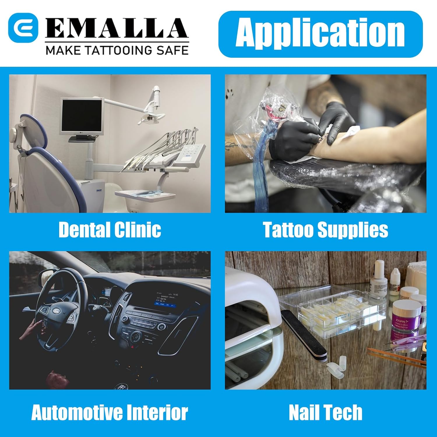 EMALLA Barrierefolie 1200 Blatt Selbstklebende Schutzfolie Tattoo Maschine Folie Staubdicht Klebeband für Tattoo Zubehör Zahnpflege(Weiß) – Bild 5