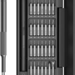 HOTO Feinmechaniker Schraubendreher Set, 28 in 1 Mini Magnetischer Schraubenzieher Set, Präzisionsschraubendreher Reparatur Set für Handy PC Brillen Uhren Uhrmacher Heimwerker, 2 N·m, C4 × 28 mm