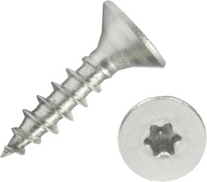 100 Stück Edelstahl-Schrauben 6x25 mm Vollgewinde Torx - Spanplattenschrauben mit Senkkopf - Holzschrauben/Holzbauschrauben - Werkstoff A2 VA V2A - Edelstahlschrauben/Universalschrauben TX25