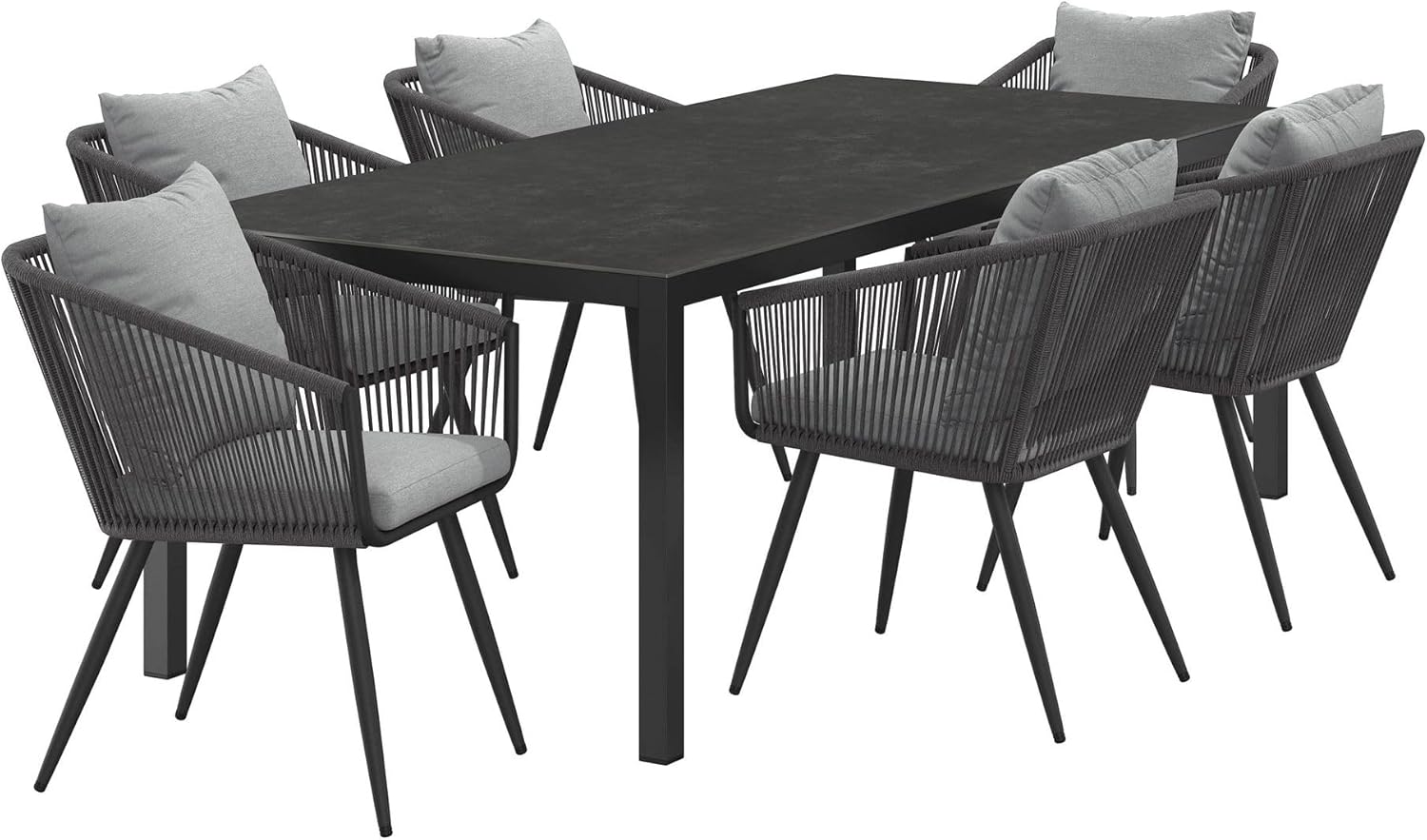 OUTLIV. Alex Gartenmöbelset 7-TLG. mit Gartentisch 220x100 cm, Moderne Sitzgruppe für Ihren Außenbereich – Bild 2