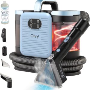 Olvy Teppichreiniger PRO – Nasssauger Polsterreiniger mit Dampf – 100°C Steam Cleaner – Sofa Reiniger Gerät – Polster Sauger Nass – inkl. Reinigungsmittel – 1650W – Matratzenreiniger