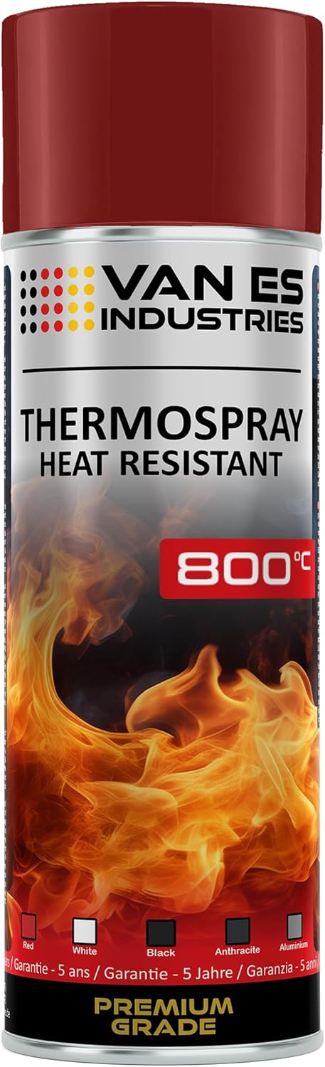 Thermolack Spray Ofenlack Auspufflack Hitzebeständiger Lack Ofenfarbe 800°C div. Farben (Schwarz) – Bild 5