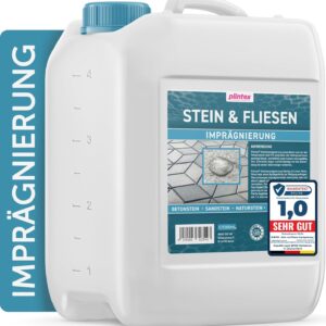 PLINTEX® Steinimprägnierung Außen & Innen 5 L für ca 40-60m² - Universelle Fassaden & Stein Imprägnierung für Naturstein, Beton, Granit & Pflasterstein - Stein-Versiegelung