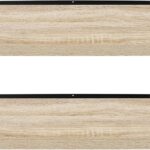 EUGAD Wandregal Wandboard 2er Set Hängeregal Holz Board Modern Sonoma Eiche 80x22,9x3,8cm 0046QJ-2